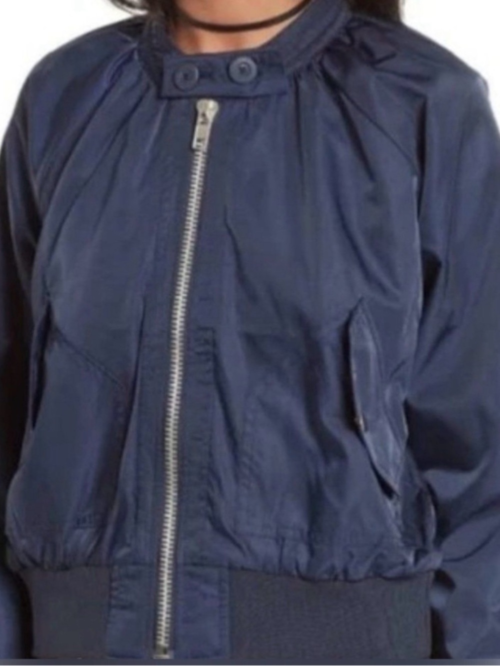 Free People-Navy Blue-Midnight Women’s Bomber Jacket Sz XS